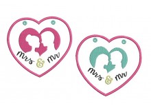 ITH Stickdatei - Türschild Silhouette Herz